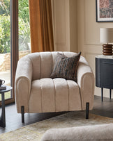 Kendra natural fabric armchair