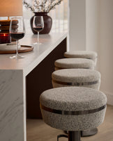 Kian grey fabric gas lift bar stool