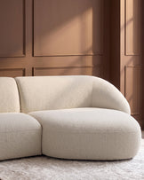 Kimberley natural fabric 3 seater right hand chaise sofa