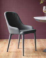 Kyro Dark Grey Faux Leather Dining Chair