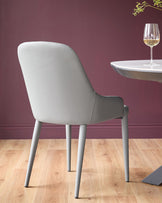 Kyro Mid Grey Faux Leather Dining Chair