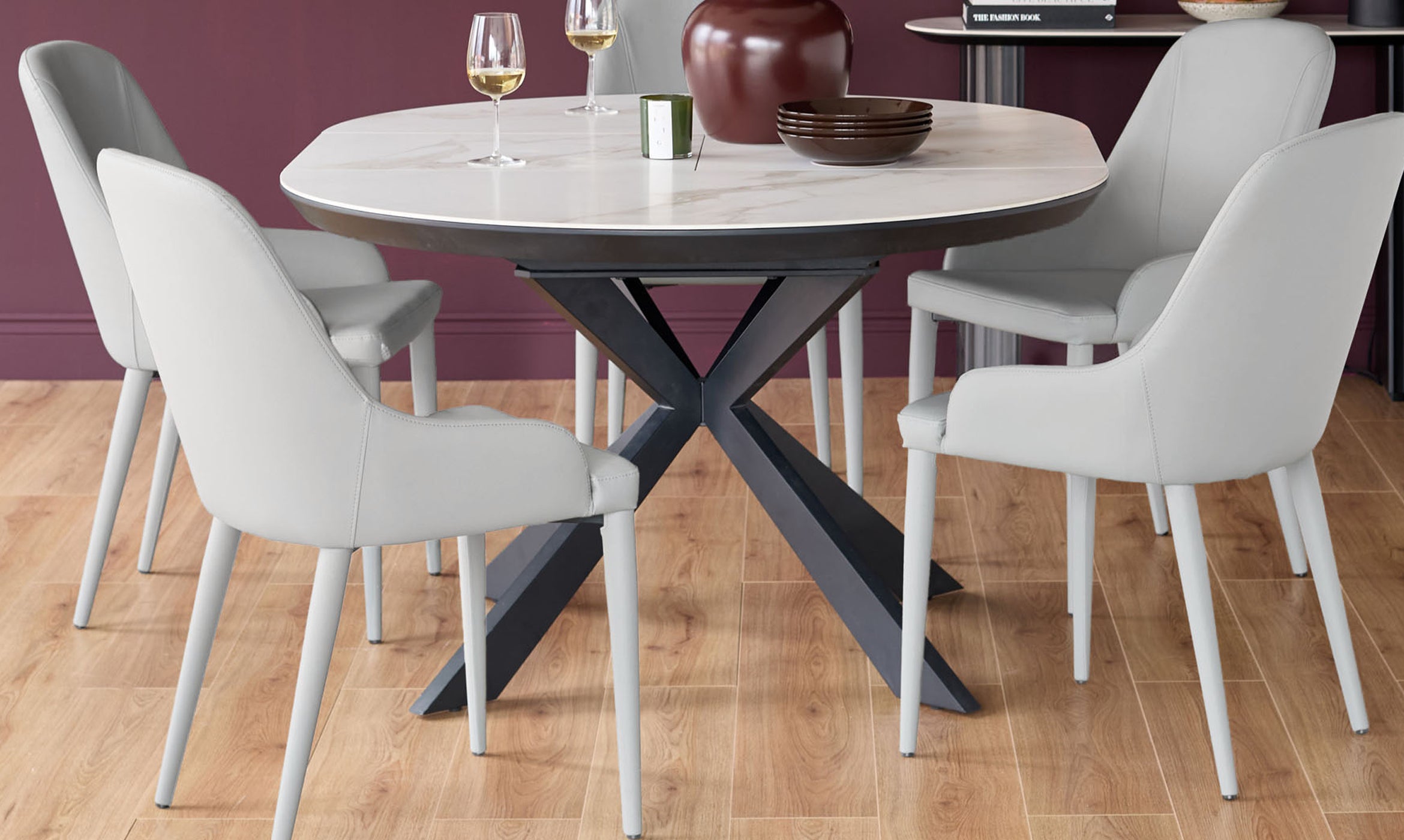 Kyro Light Grey Faux Leather Dining Chair