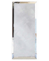 Large full-length leaner mirror with a plain glass surface and silver-toned beveled frame, displayed against a white background.