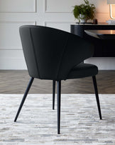 Landon black leather dining chair