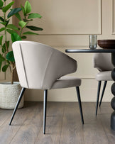 Landon Light Grey Leather Dining Chair