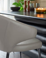 Landon Light Grey Leather Dining Chair