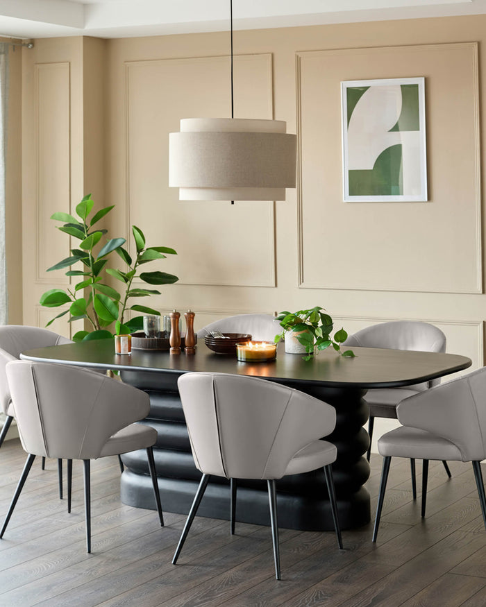 Landon Light Grey Leather Dining Chair