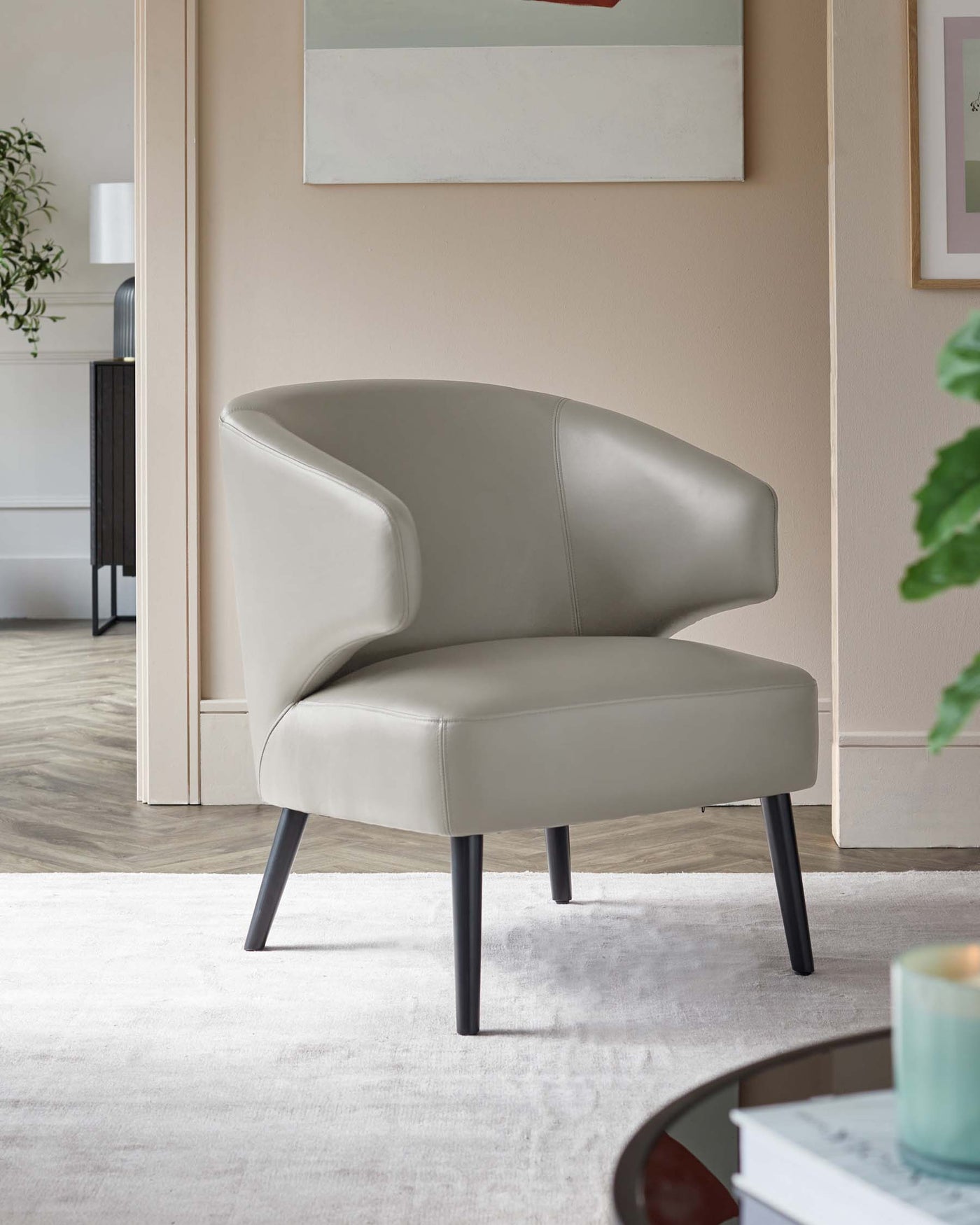 landon premier leather occasional chair taupe