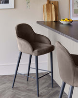 Lani mocha velvet bar stool