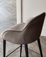 Lani mocha velvet bar stool