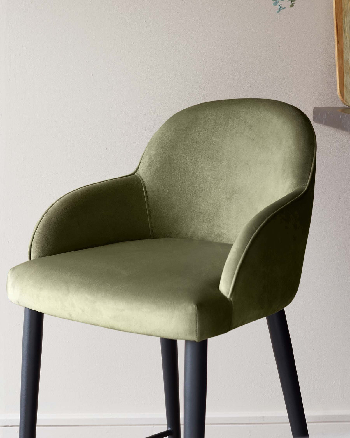 Olive Stool Lani olive green velvet bar stool – Danetti
