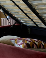 Lani plum velvet king size ottoman bed