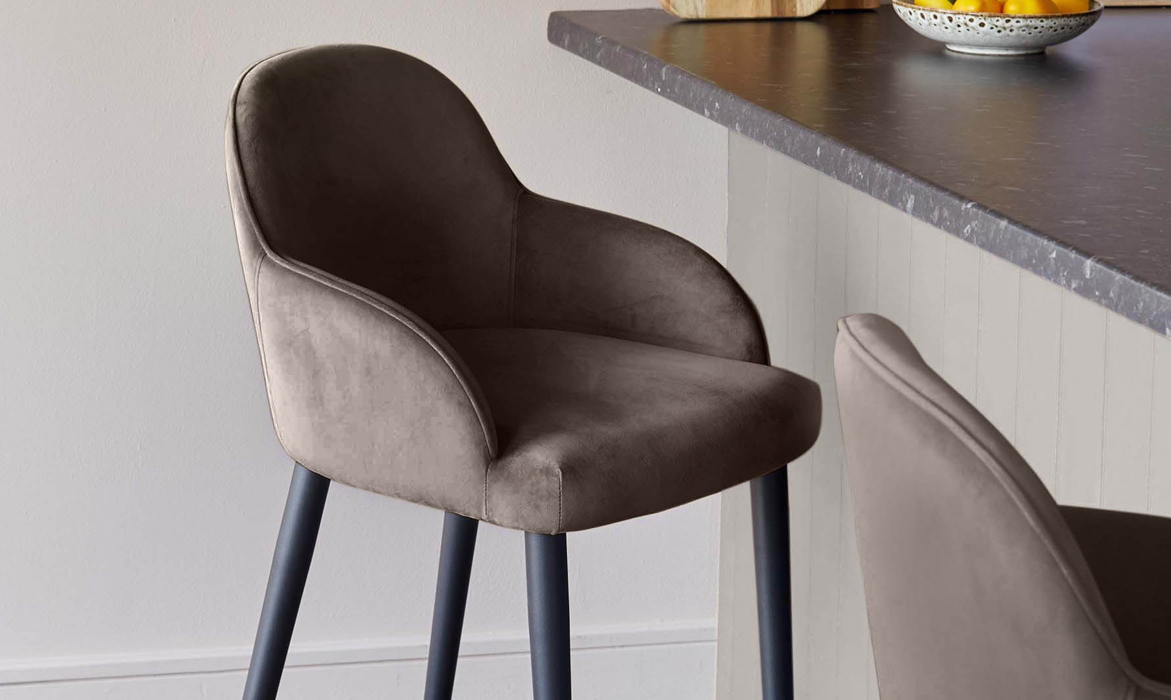 Lani mocha velvet bar stool