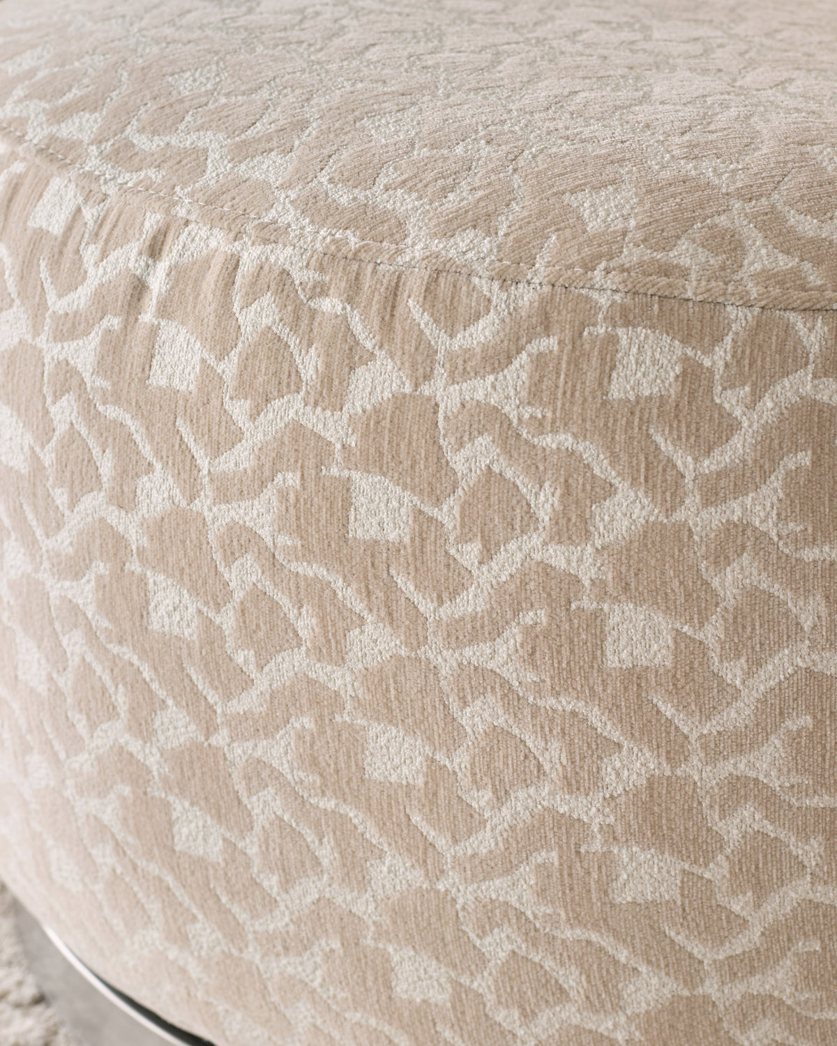 Leda champagne abstract fabric swivel accent chair