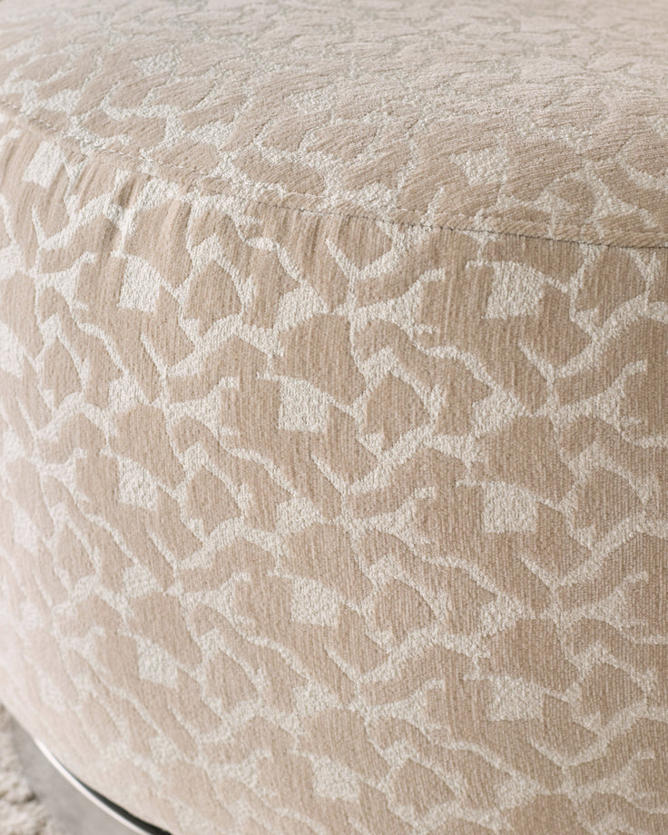 Leda champagne abstract fabric swivel accent chair