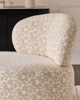 Leda champagne abstract fabric swivel accent chair