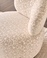 Leda champagne abstract fabric swivel accent chair