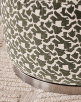 Leda dark green abstract fabric swivel accent chair