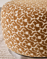 Leda ochre abstract fabric swivel accent chair
