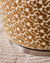 Leda ochre abstract fabric swivel accent chair