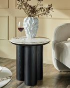 Lena white calacatta ceramic side table