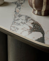 Lena white calacatta console table