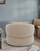 Lia champagne chenille swivel armchair