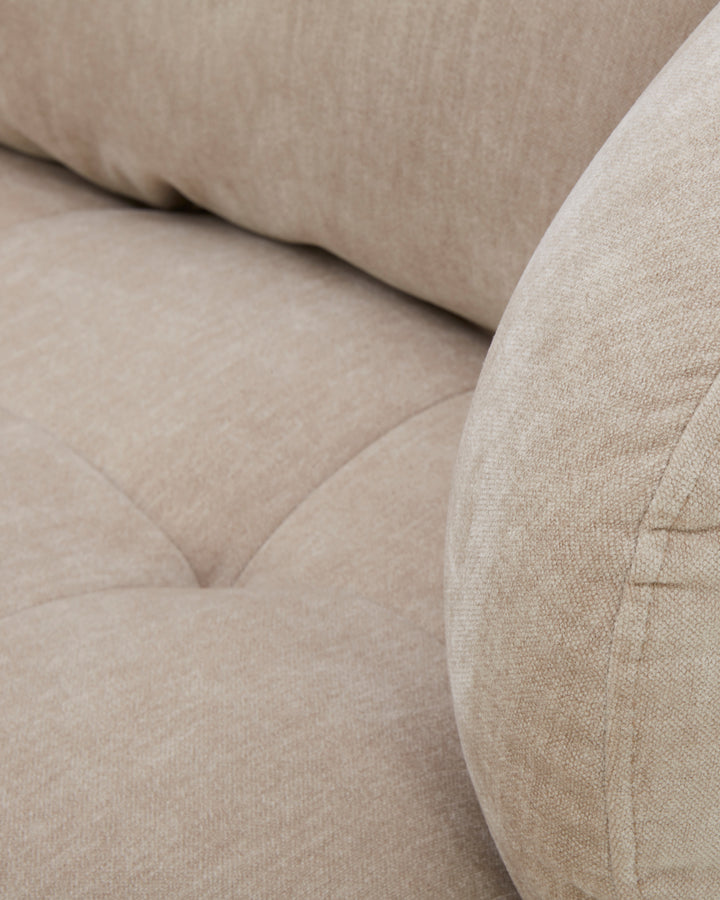 Lia champagne chenille swivel armchair