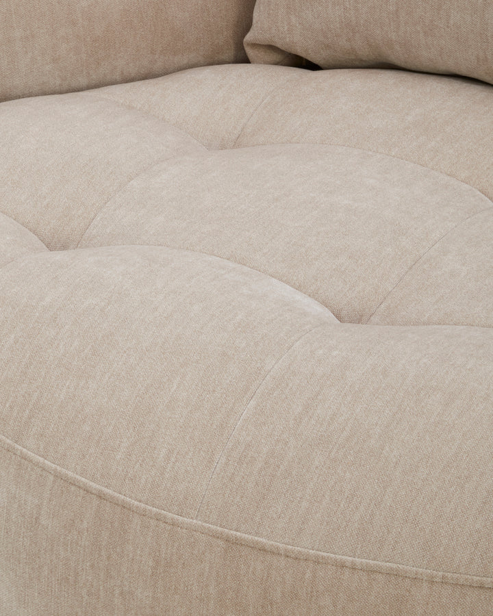 Lia champagne chenille swivel armchair
