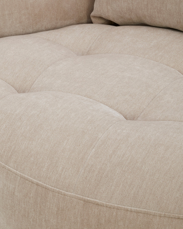 Lia champagne chenille swivel armchair