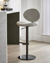 Lilah grey fabric gas lift bar stool