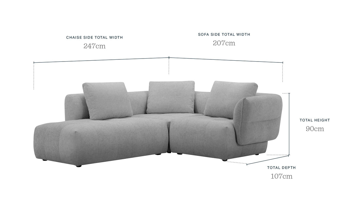 Ghế sofa góc nhỏ bên trái dệt tự nhiên Lillian