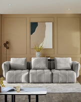 Lillian light grey fabric 3 seater sofa