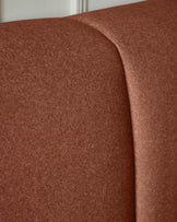Lillian toffee red fabric king size ottoman storage bed