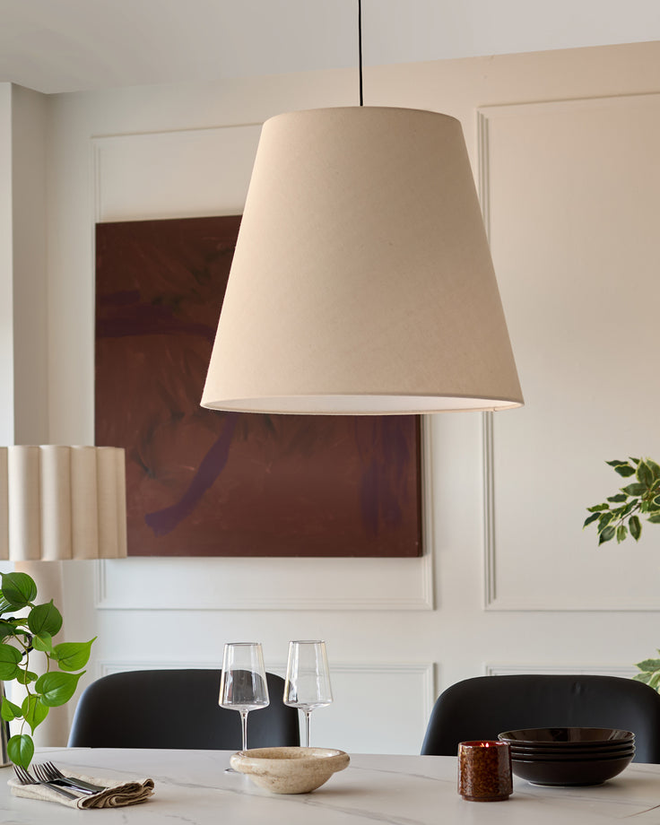 Linden natural linen pendant light