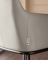 Logan light grey leather dining chair