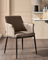 Logan mocha leather dining chair
