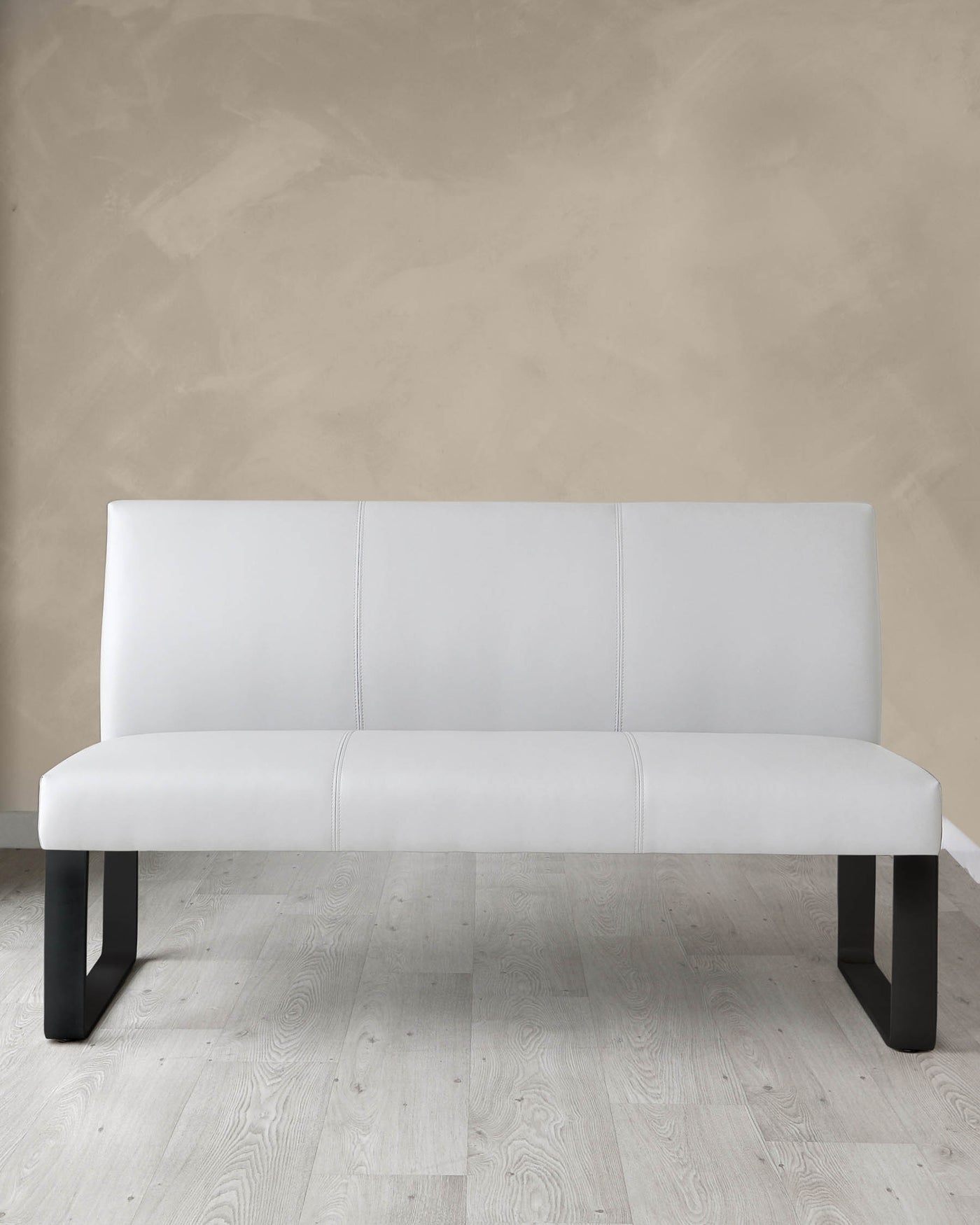 Loop Light Grey 3 Seater Bench With Backrest