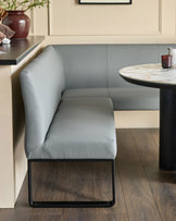 Loop 5 Seater Faux Leather Mid Grey Left Hand Corner Dining Bench