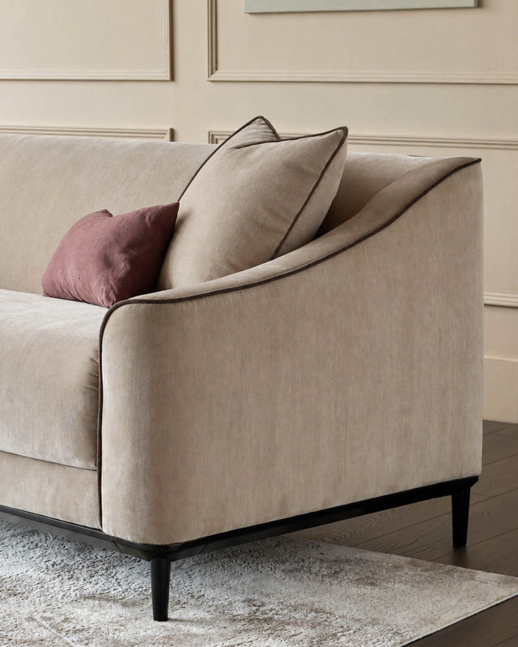 Julep champagne fabric 3 seater sofa