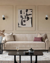 Julep champagne fabric 3 seater sofa