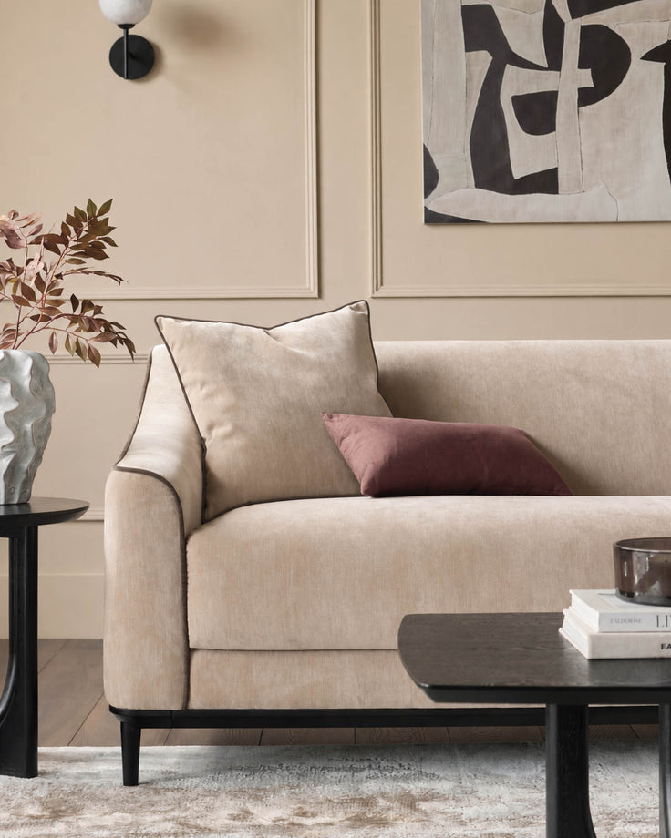 Julep champagne fabric 3 seater sofa