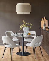 Lottie Mid Grey Fabric Dining Chair