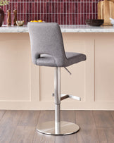 Ludo Dark Grey Fabric Gas Lift Bar Stool