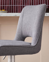 Ludo Dark Grey Fabric Gas Lift Bar Stool