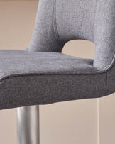 Ludo Dark Grey Fabric Gas Lift Bar Stool