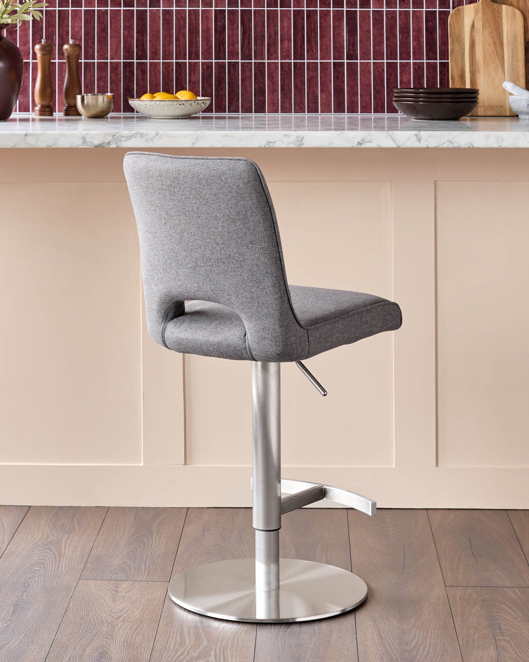 Ludo Gas Lift Fabric Kitchen Stools | Danetti
