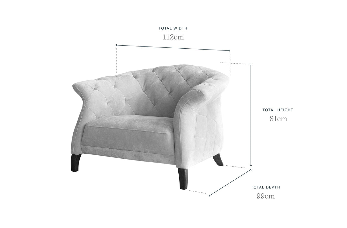 Ghế bành chân gỗ tối màu và da xám tự nhiên sang trọng hiện đại