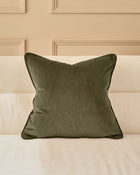 Luca olive green medium velvet cushion