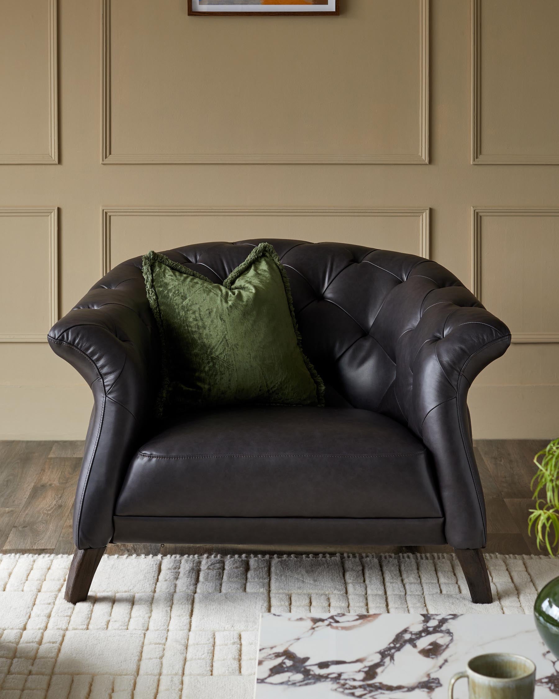 Luxe black leather armchair – Danetti